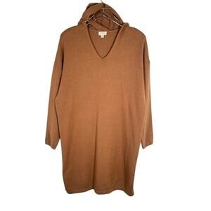 World Market Women's Hoodie Sweater Dress OS Brown Long Sleeve Knit Fall